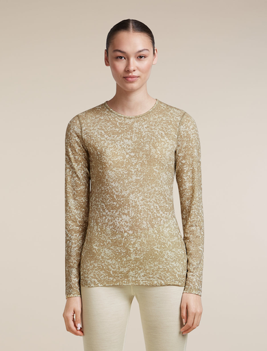Women Merino 200 Oasis LS Crewe Bloom AOP Cumin/Undyed/Aop