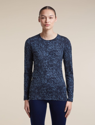 Women Merino 200 Oasis LS Crewe Bloom AOP Midnight Navy/Dawn/Aop