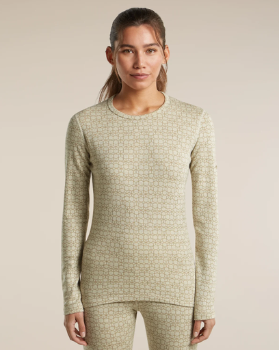 Women's Merino 260 Oasis Vertex Long Sleeve Crewe Alpine Geo Undyed/Cumin