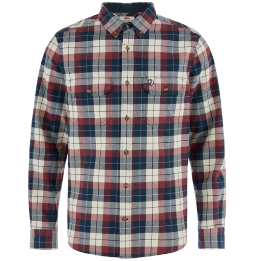 Singi Heavy Flannel Shirt Heren Dark Navy/Maroon