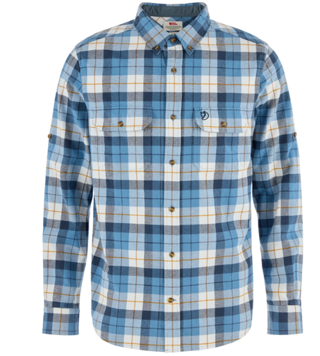 Singi Heavy Flannel Shirt Heren Dawn Blue/Eggshell