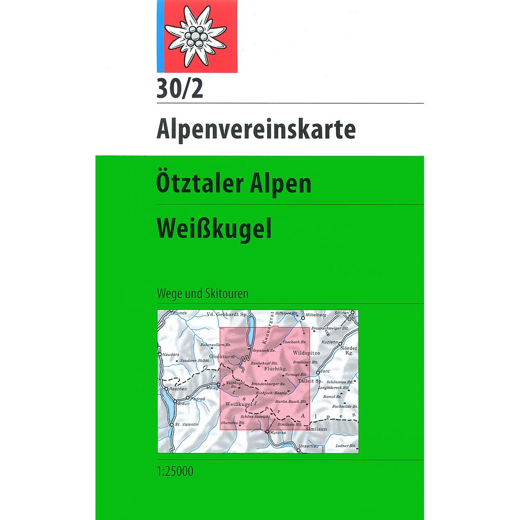 [AV.30/2] Ötztaler Alpen Weisskugel 30/2 weg+ski - 1/25