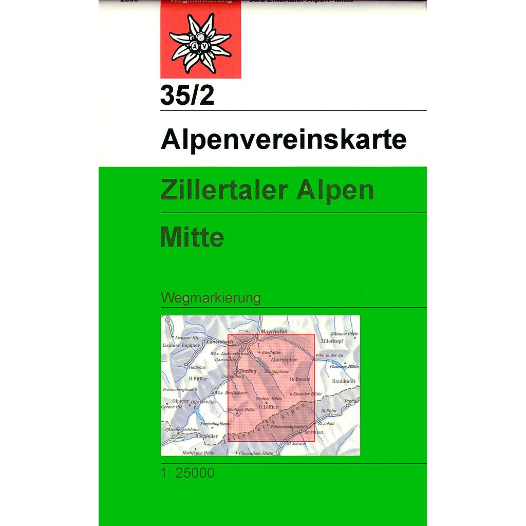 [AV.35/2 x] Zillertaler Alpen Mitte 35/2 - 1/25