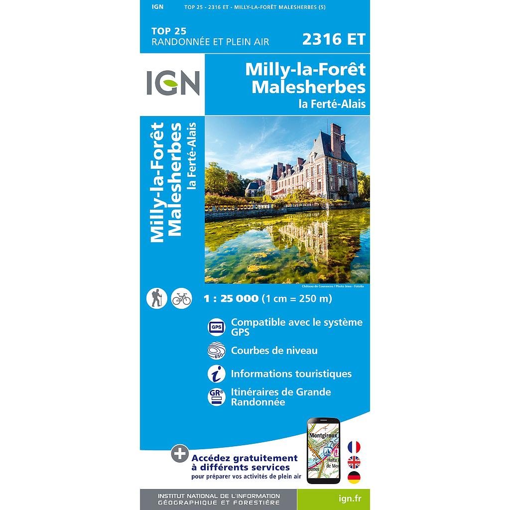 [IGN.2316ET] 2316ET Milly-la-Forêt / Malesherbes / La Ferté-Alais gps - 1/25