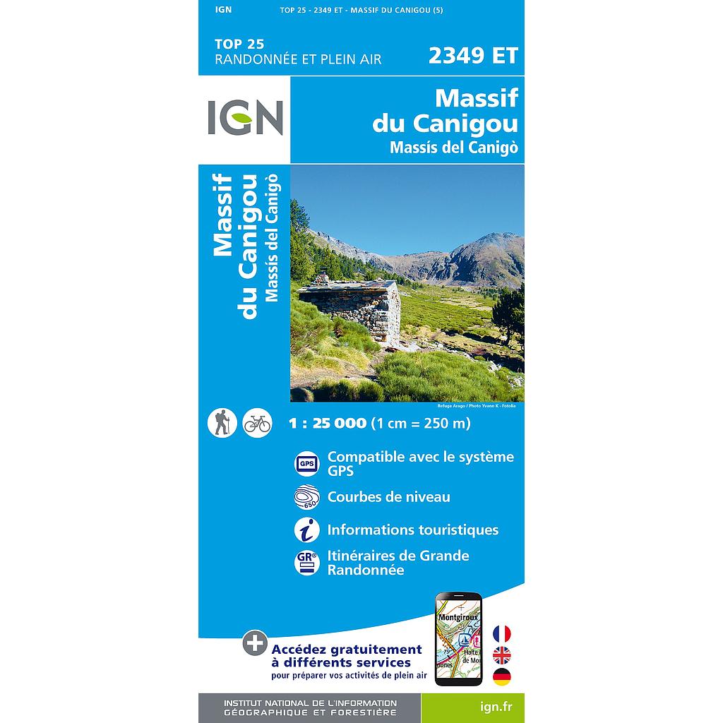 [IGN.2349ET] 2349ET Massif du Canigou - Massis del Canigo gps - 1/25