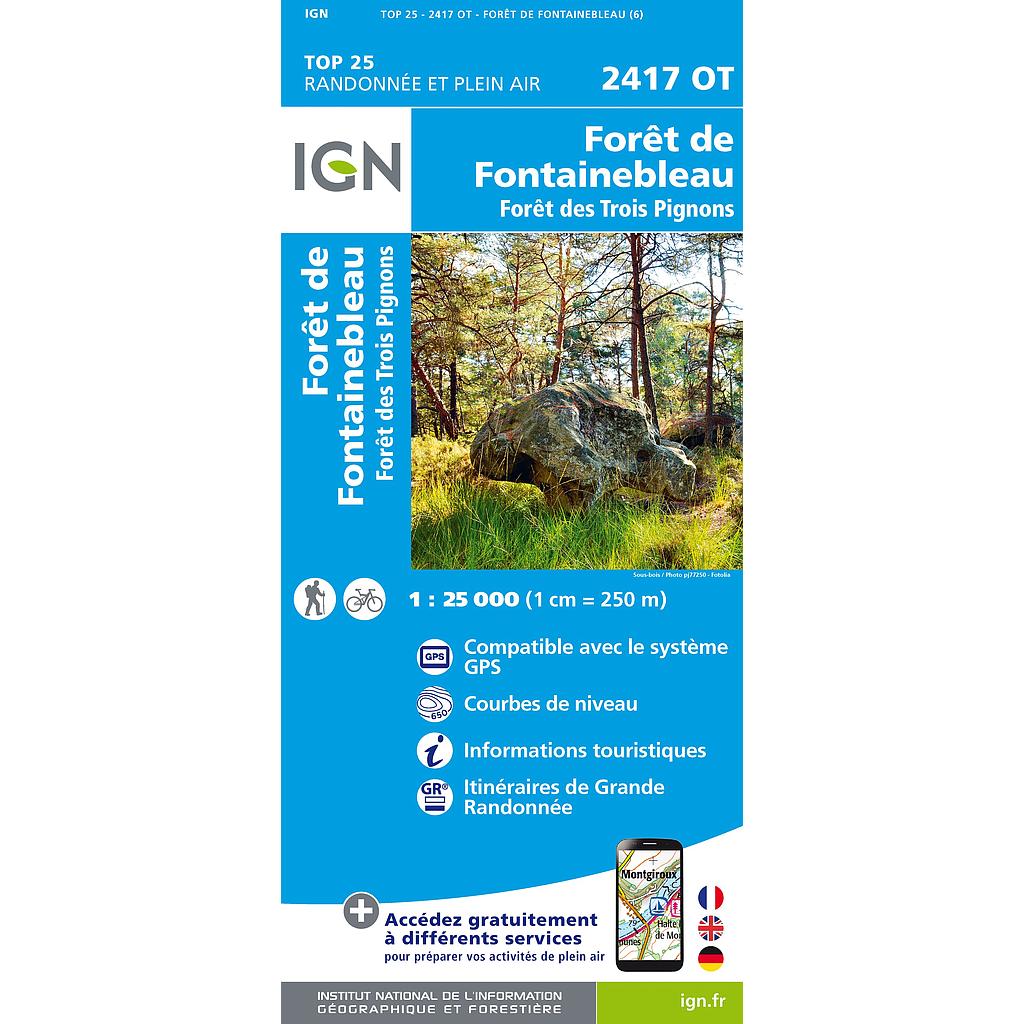 [IGN.2417OT] 2417OT Forêt de Fontainebleau / Forêt des Trois Pignons gps - 1/25