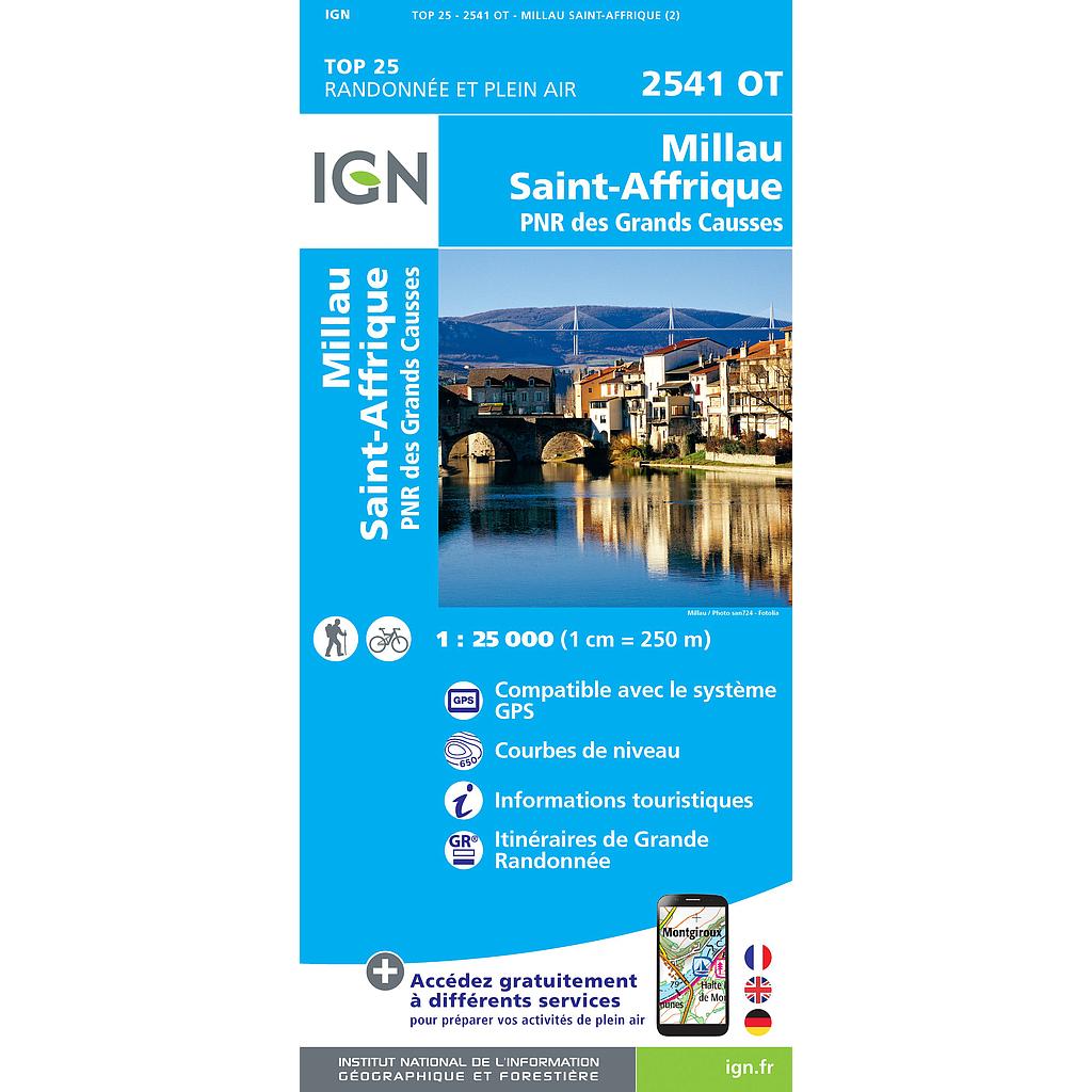 [IGN.2541OT] 2541OT Millau / St-Affrique / PNR Grands Causses gps - 1/25