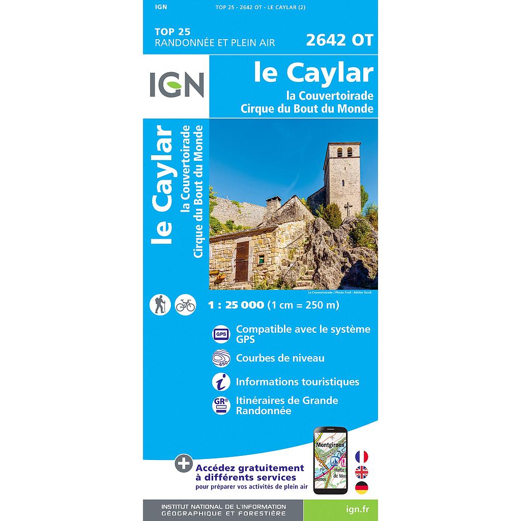 [IGN.2642OT] 2642OT Le Caylar / La Couvertoirade/Cirque du Bout du Monde ign - 1/25