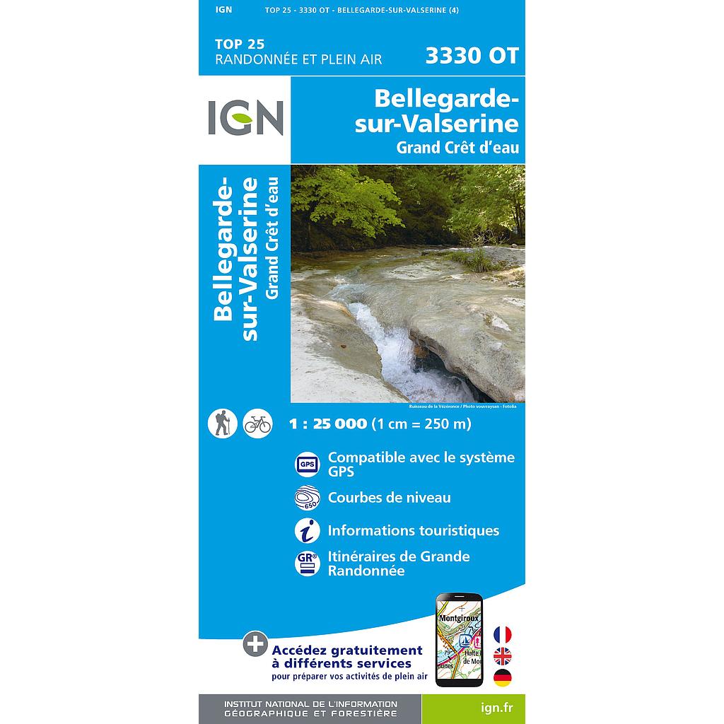 [IGN.3330OT] 3330OT Bellegarde-sur-Valserine / Grand Crêt d'Eau gps - 1/25