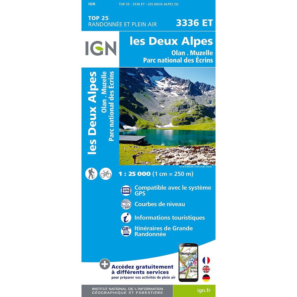 [IGN.3336ET] 3336ET Les Deux Alpes / Olan / Muzelle / PNR des Ecrins gps - 1/25