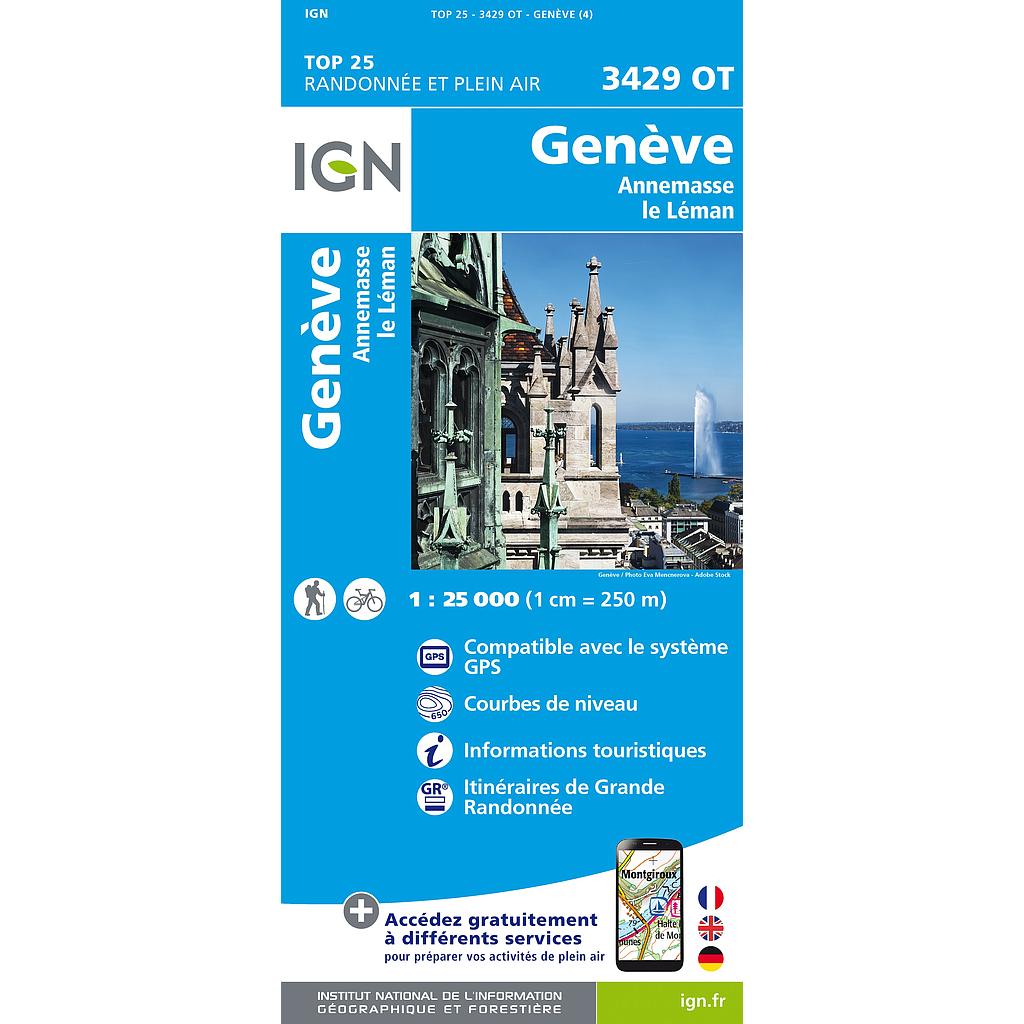 [IGN.3429OT] 3429OT Genève / Annemasse / Le Léman gps - 1/25