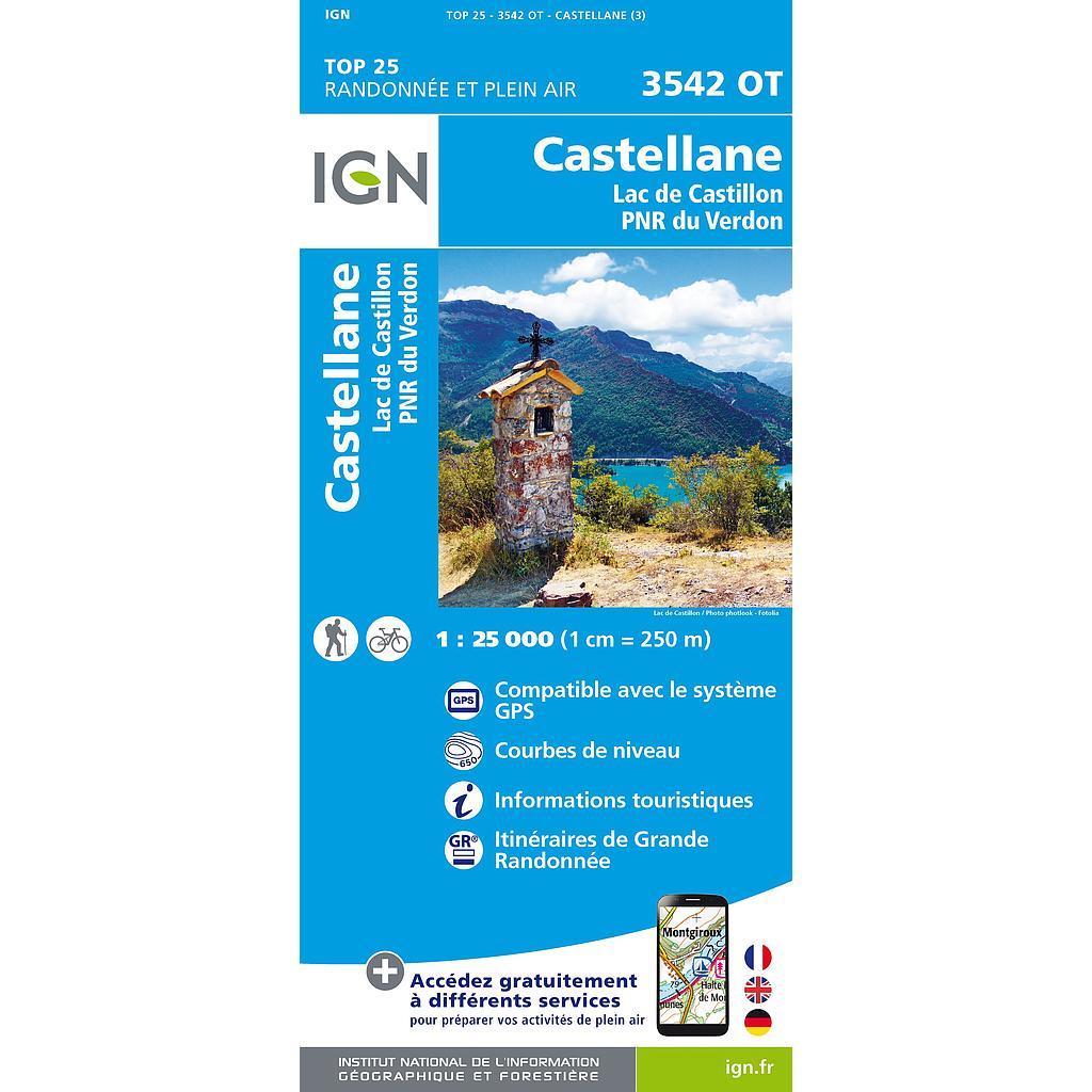 [IGN.3542OT] 3542OT Castellane / Lac de Castillon / PNR du Verdon gps - 1/25