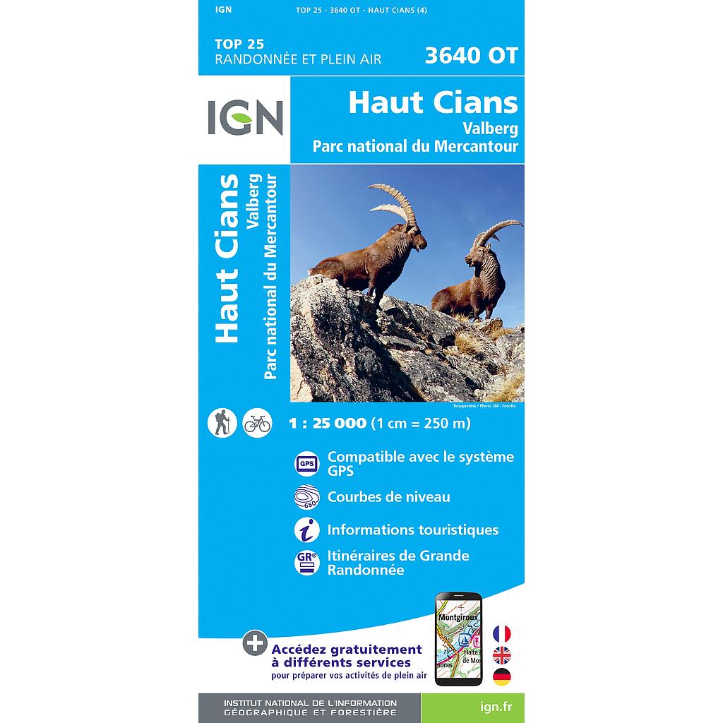 [IGN.3640OT] 3640OT Haut Cians / Valberg / PN du Mercantour gps - 1/25