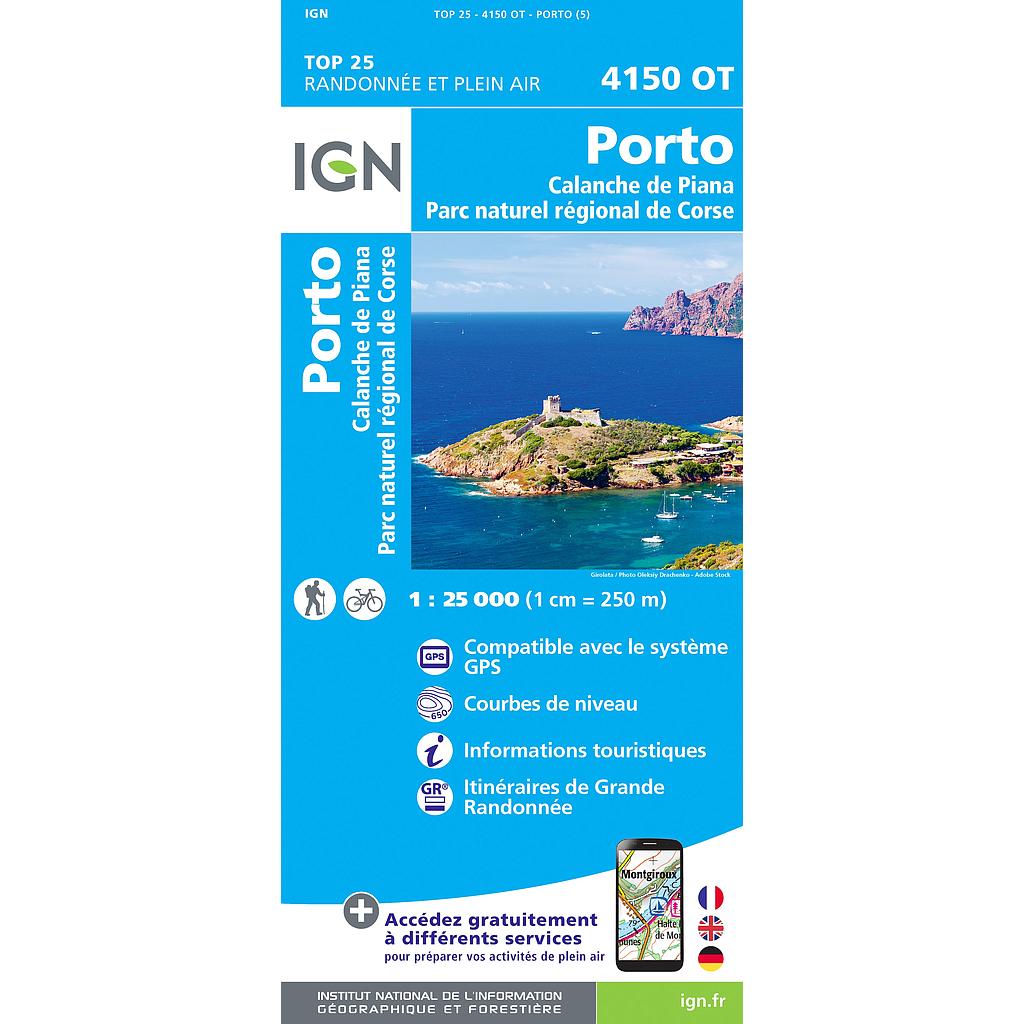 [IGN.4150OT] 4150OT Porto / Calanche de Piana / PNR de Corse gps - 1/25