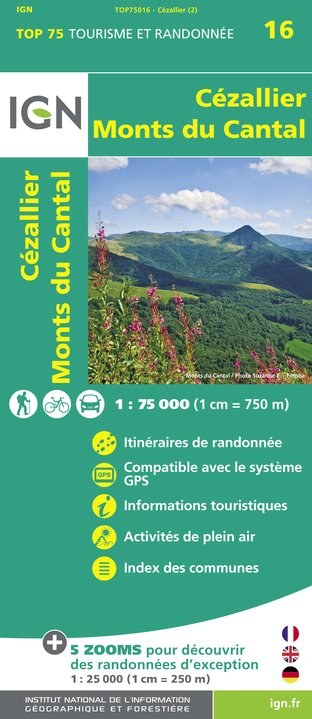 [IGN.75016] Cézallier / Monts du Cantal ign - 1/75