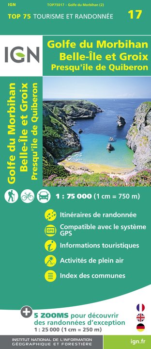 [IGN.75017] Golfe du Morbihan / Ile Groix / Belle Ile ign - 1/75