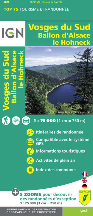 [IGN.75028] Vosges du Sud / Ballon d'Alsace / Le Hohneck ign - 1/75