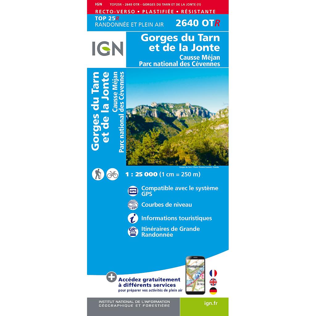 [IGN.P.2640OTR] P.2640OTR Gorges du Tarn et de la Jonte / Causse Méjean PNR gps - 1/25