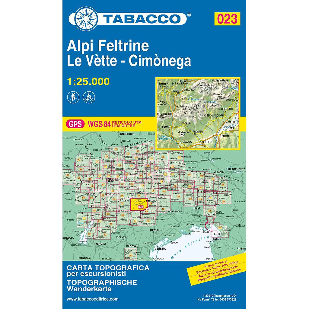 [TAB.023] Alpi Feltrine 023 GPS Le Vette - Cimonega - 1/25