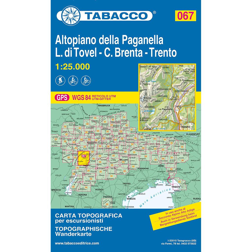 [TAB.067] Altopiano della Paganella 067 C. Brenta / L. di Tovel GPS - 1/25