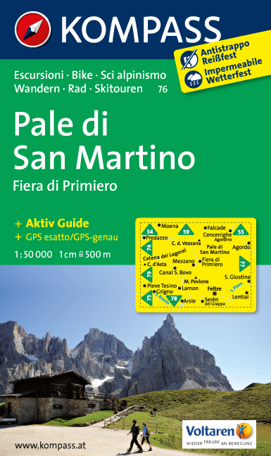 [KOMP.76.IT] KOMP.76.IT - Pale di San Martino 76 GPS wp kompass D/I - 1/5