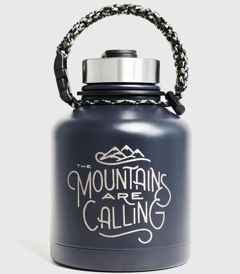 [707-114-13213] Mountains Are Calling 32oz Stainless Steel Growler Navy
