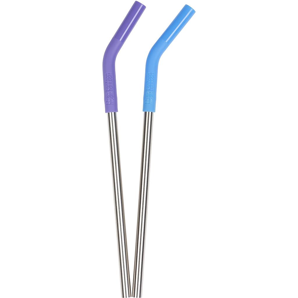 Straw 2 Pack - 8mm Multi Color/Brushed Stainless