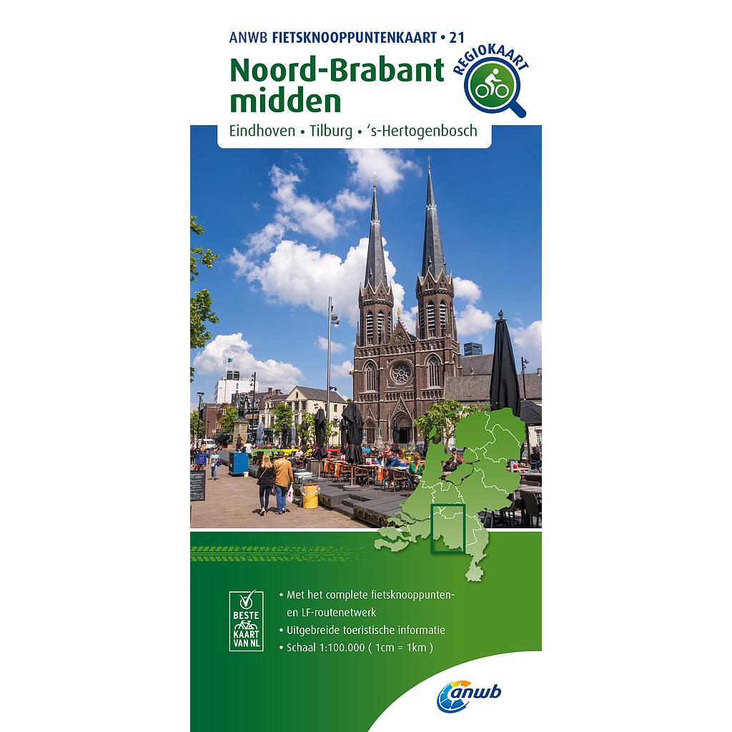 Noord-Brabant Midden Knooppuntenkaart 21 NL - 1/100