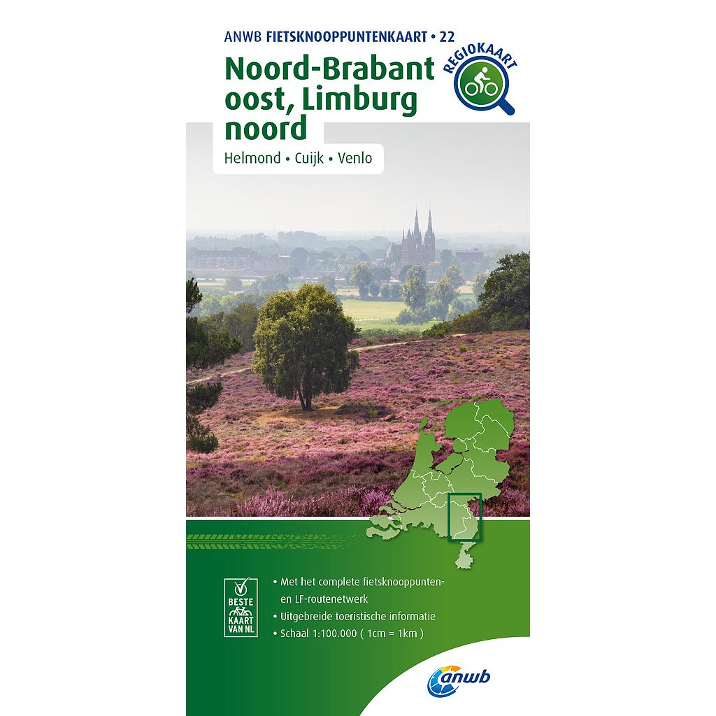 Noord-Brabant Oost - Limburg Noord Knooppuntenkaart 22 NL - 1/100