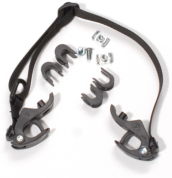 [OE162] 2 Ql1-Hooks With Adjustable Strap. 16 mm Black