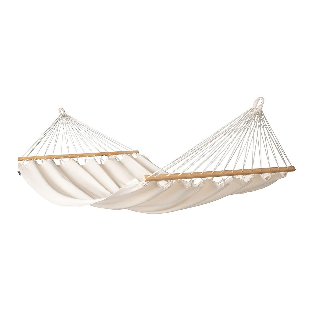 [FOR16-X1] Florencia - Tweepersoons spreidstok hangmat organisch katoen Latte
