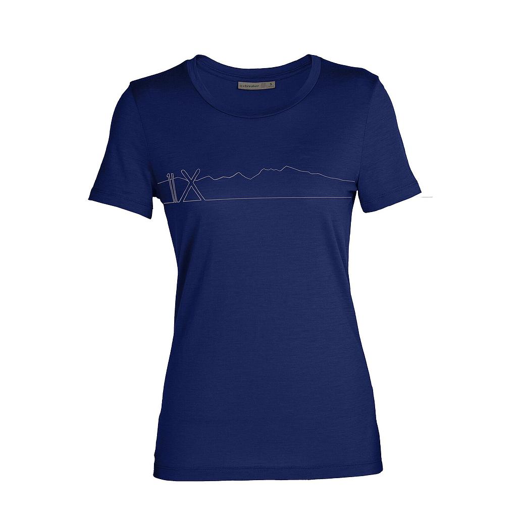 Women's Tech Lite II Short Sleeve Tee Single Line Ski Royal Navy