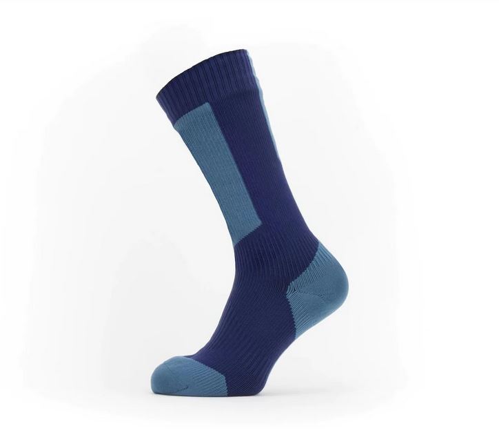 Waterproof Cold Weather Mid Length Sock with Hydrostop - XL Navy Blue/Red