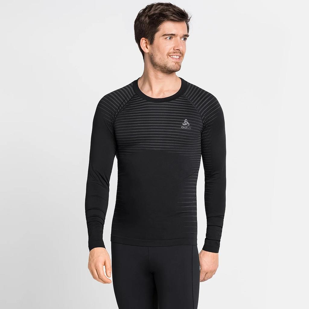 Suw Top Crew Neck L/S Performance Light Heren Black