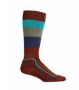 Ski+ Medium OTC Wide Stripe Dames Espresso/Arctic Teal/Sage