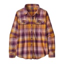 Women's L/S Organic Cotton MW Fjord Flannel Shirt Sun Rays/Night Plum