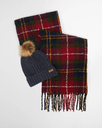 Saltburn Beanie And Tartan Scarf Gift Set  Winterberry Tartan