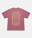 Footprints Tee Pigment Dyed Red Pigment