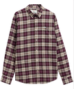 Telfield Regular Checked Shirt Heren Dark Bordeaux