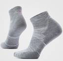Women's Run Targeted Cushion Ankle Socks Light Grey White