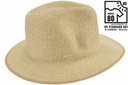 Paper Braid Fedora With Contrast Edge 55008-0 Linen/Nut Brown