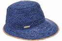 Raffia Crochet Cap With Special Weaving 55145-0 Swallow Blue/Sand